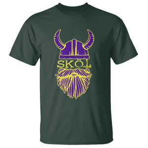 Skol Nordic Scandinavian Warrior Helmet T Shirt Retro Football Sports Fan MFV TS10 Dark Forest Green Print Your Wear