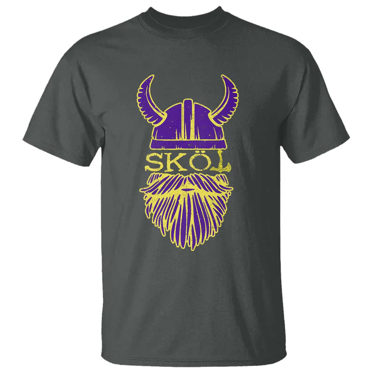 Skol Nordic Scandinavian Warrior Helmet T Shirt Retro Football Sports Fan MFV TS10 Dark Heather Print Your Wear