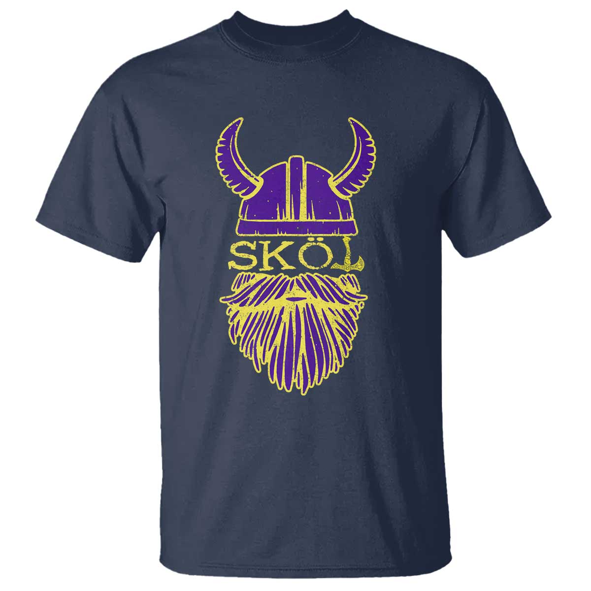 Skol Nordic Scandinavian Warrior Helmet T Shirt Retro Football Sports Fan MFV TS10 Navy Print Your Wear