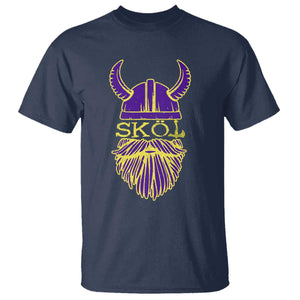 Skol Nordic Scandinavian Warrior Helmet T Shirt Retro Football Sports Fan MFV TS10 Navy Print Your Wear