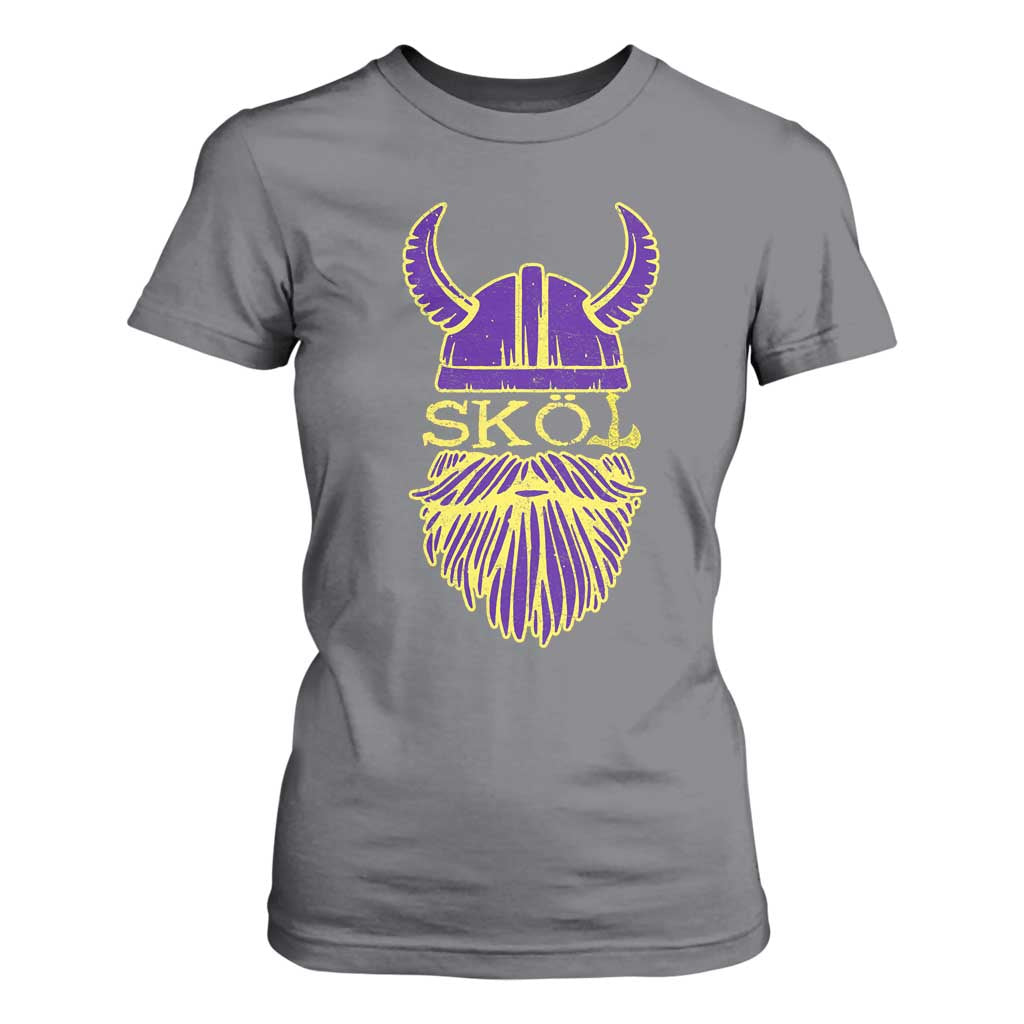 Skol Nordic Scandinavian Warrior Helmet T Shirt For Women Retro Football Sports Fan MFV TS10 Charcoal Print Your Wear