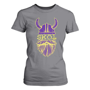 Skol Nordic Scandinavian Warrior Helmet T Shirt For Women Retro Football Sports Fan MFV TS10 Charcoal Print Your Wear