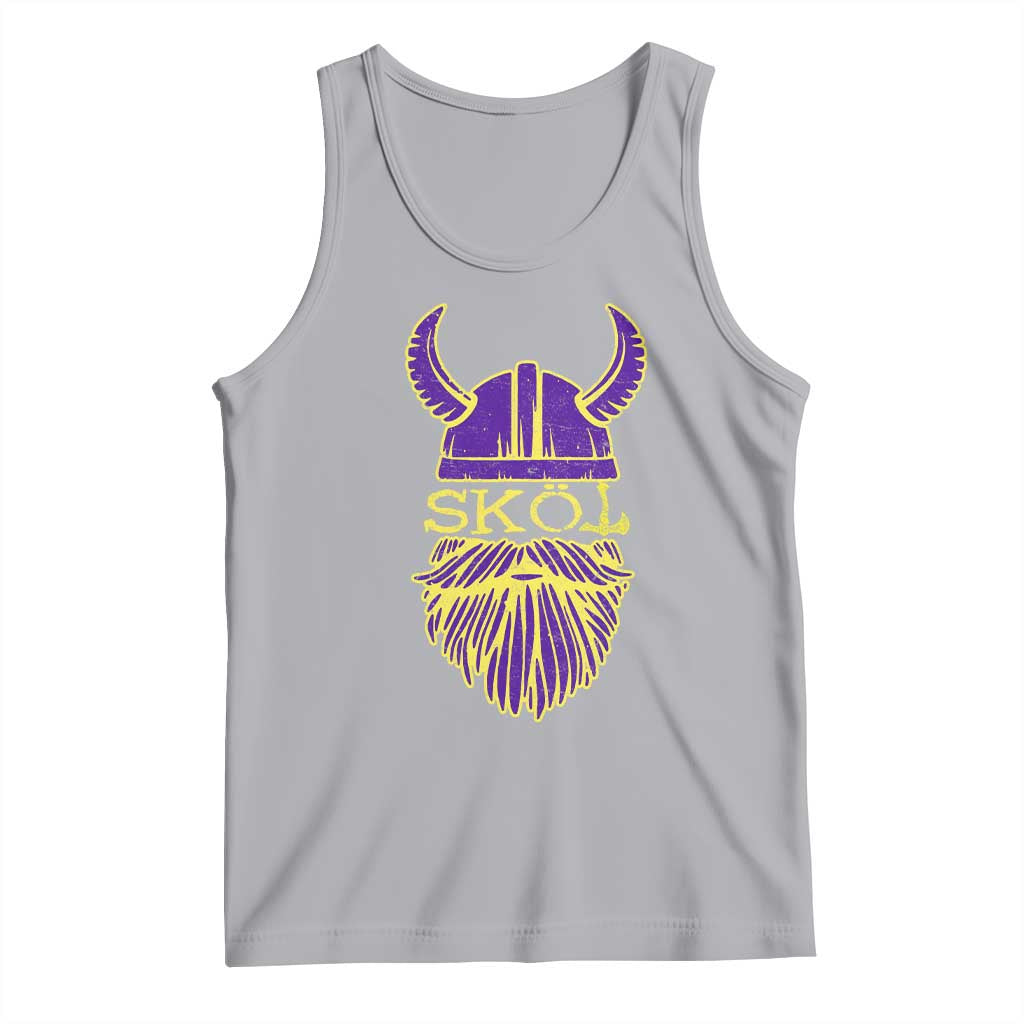 Skol Nordic Scandinavian Warrior Helmet Tank Top Retro Football Sports Fan MFV TS10 Athletic Heather Print Your Wear