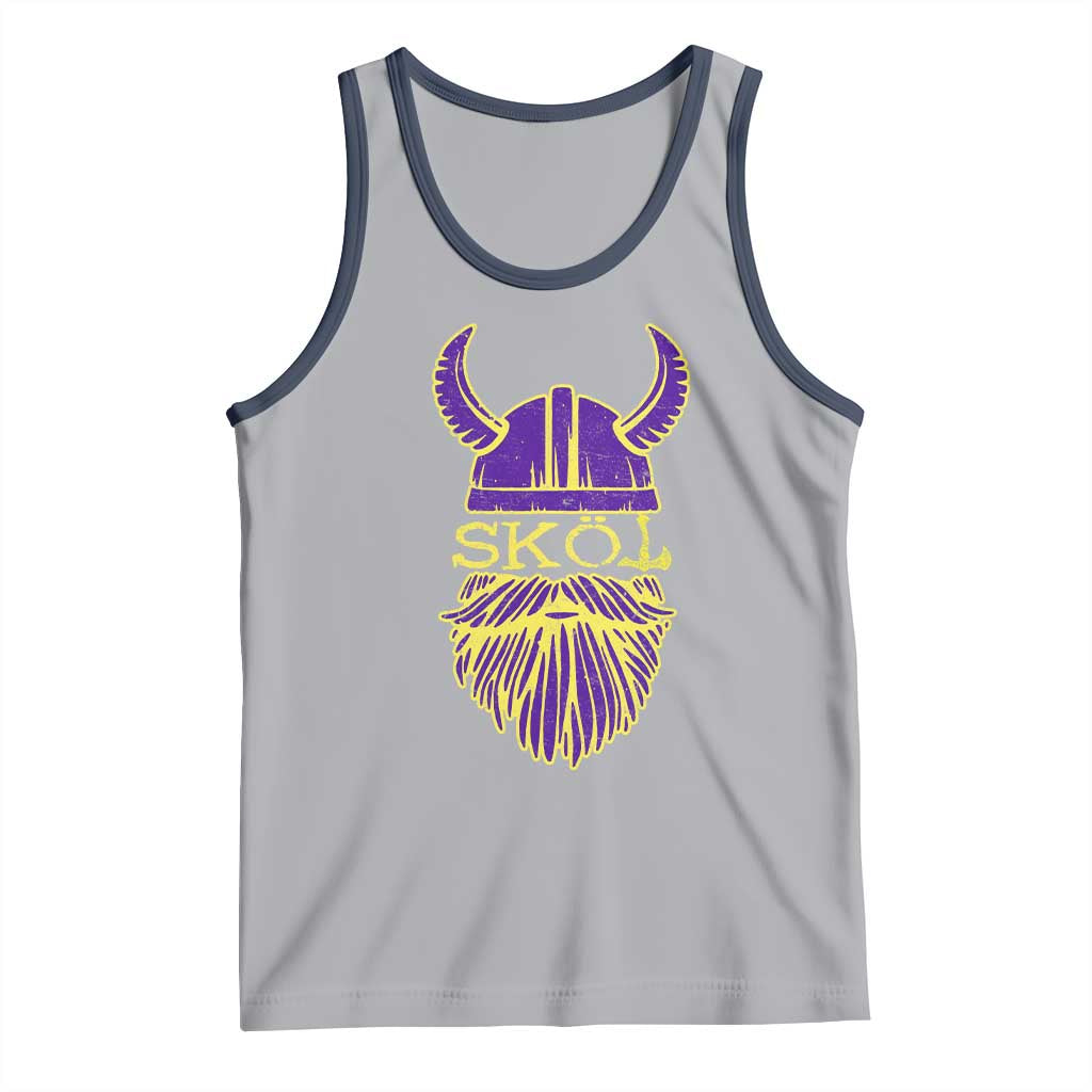 Skol Nordic Scandinavian Warrior Helmet Tank Top Retro Football Sports Fan MFV TS10 Athletic Heather Navy Print Your Wear