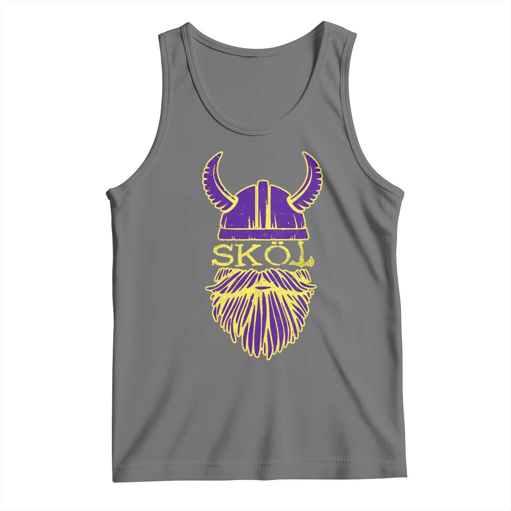 Skol Nordic Scandinavian Warrior Helmet Tank Top Retro Football Sports Fan MFV TS10 Black Heather Print Your Wear