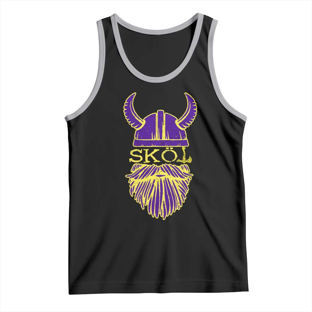 Skol Nordic Scandinavian Warrior Helmet Tank Top Retro Football Sports Fan MFV TS10 Black Athletic Heather Print Your Wear
