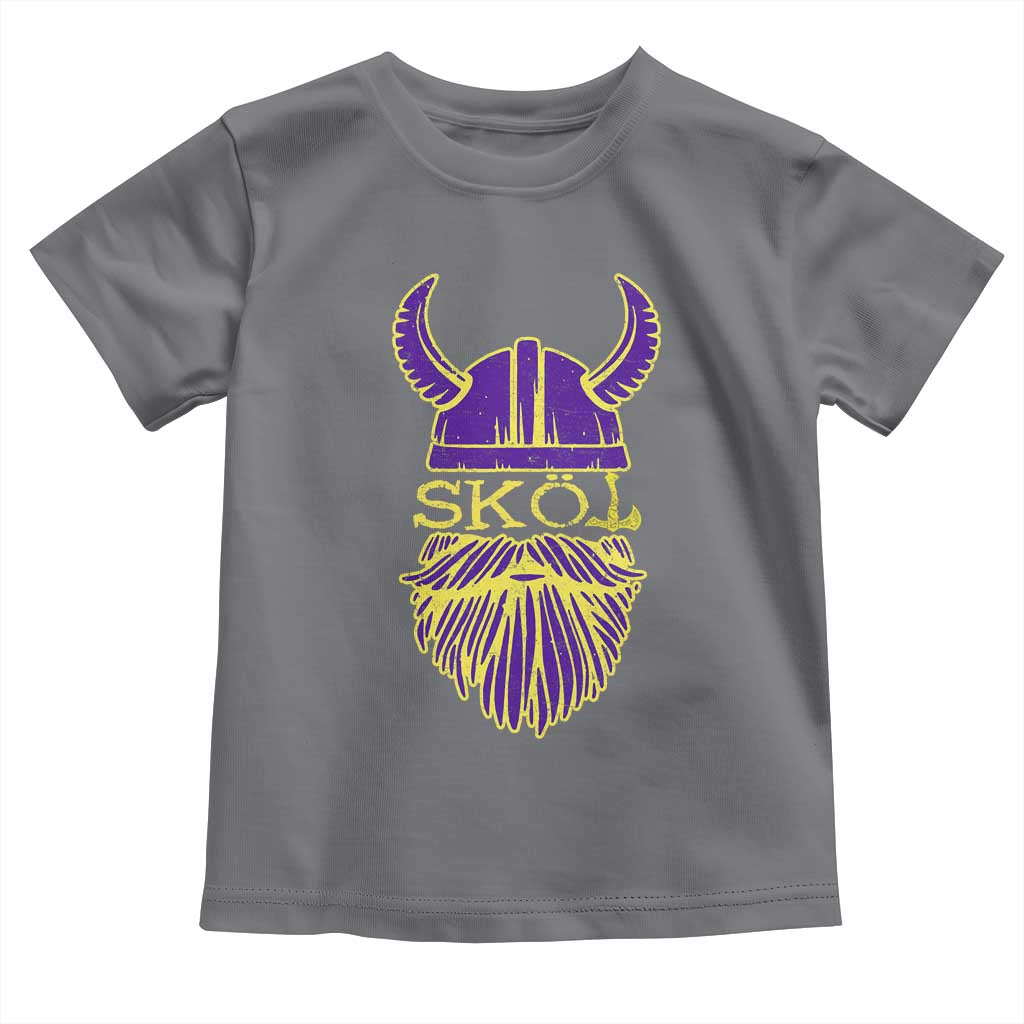 Skol Nordic Scandinavian Warrior Helmet Toddler T Shirt Retro Football Sports Fan MFV TS10 Charcoal Print Your Wear