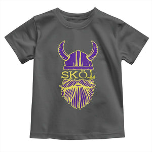 Skol Nordic Scandinavian Warrior Helmet Toddler T Shirt Retro Football Sports Fan MFV TS10 Dark Heather Print Your Wear