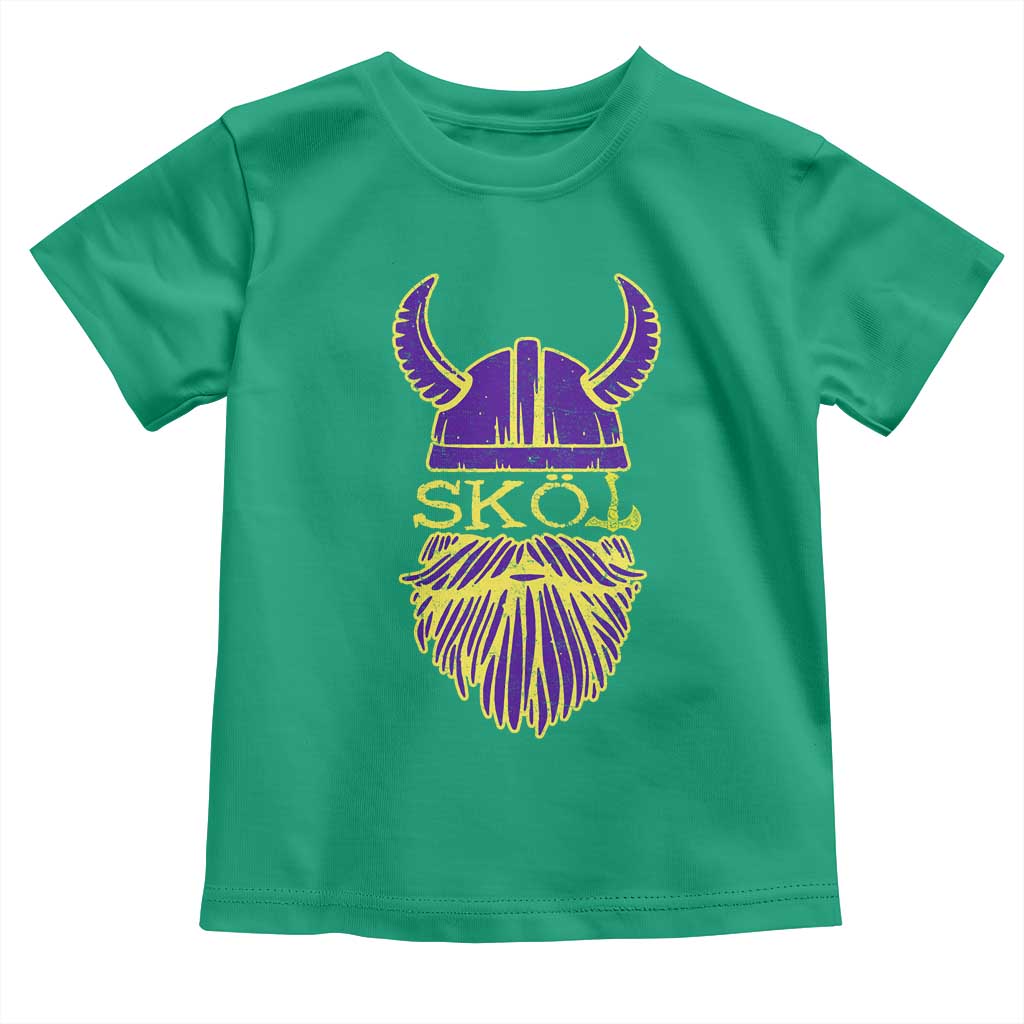 Skol Nordic Scandinavian Warrior Helmet Toddler T Shirt Retro Football Sports Fan MFV TS10 Irish Green Print Your Wear