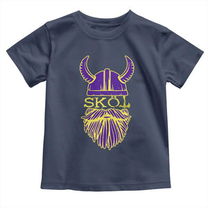 Skol Nordic Scandinavian Warrior Helmet Toddler T Shirt Retro Football Sports Fan MFV TS10 Navy Print Your Wear
