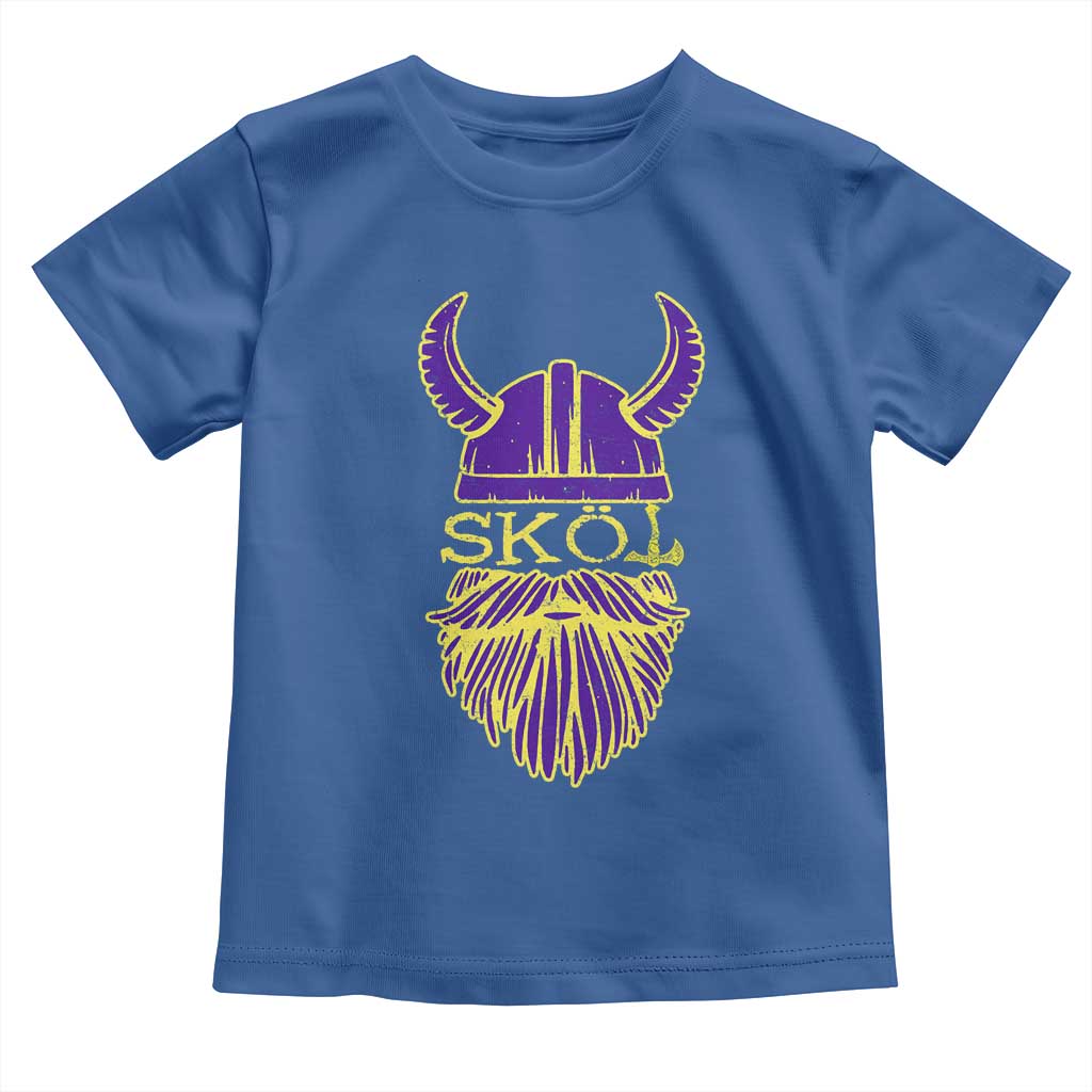 Skol Nordic Scandinavian Warrior Helmet Toddler T Shirt Retro Football Sports Fan MFV TS10 Royal Blue Print Your Wear