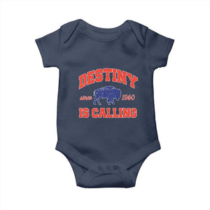 BFB Game Day Baby Onesie Vintage Destiny is Calling Victory Monday TS10 Navy Print Your Wear