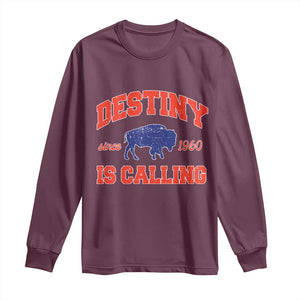 Buffalo Fan Long Sleeve Shirt Vintage Destiny is Calling Victory Monday TS10 Maroon Print Your Wear