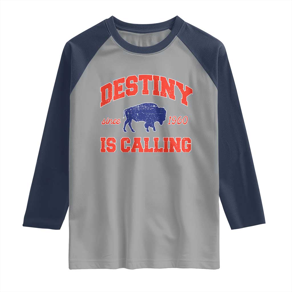 BFB Game Day Raglan Shirt Vintage Destiny is Calling Victory Monday TS10 Sport Gray Navy Print Your Wear