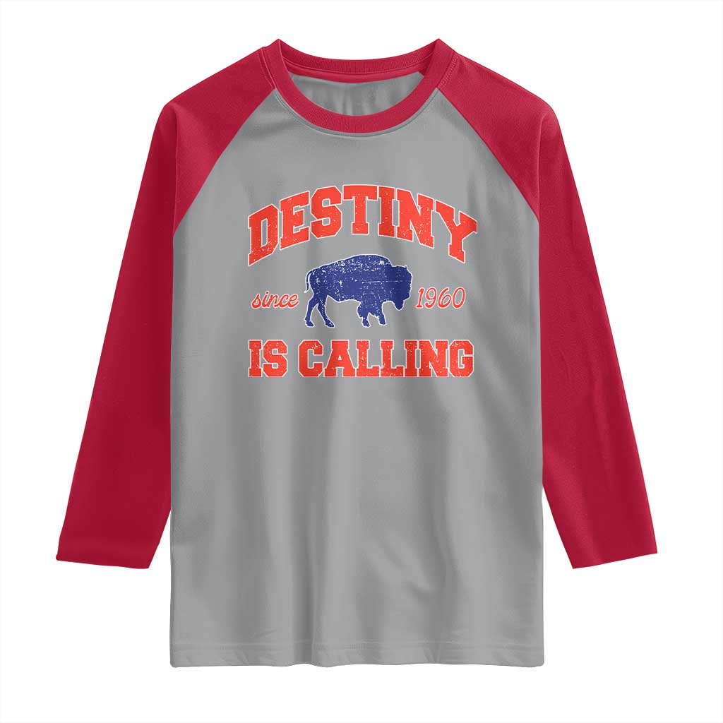 BFB Game Day Raglan Shirt Vintage Destiny is Calling Victory Monday TS10 Sport Gray Red Print Your Wear