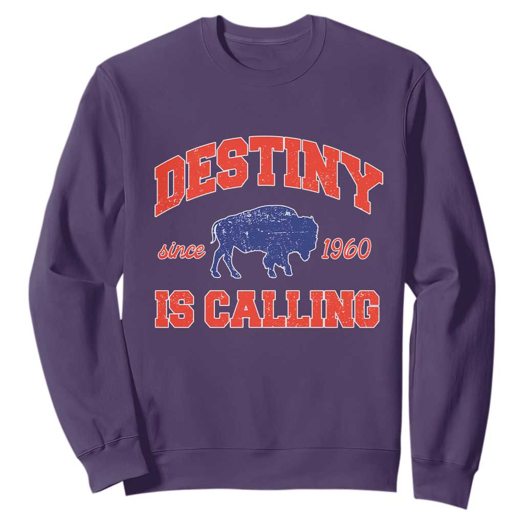 Buffalo Fan Sweatshirt Vintage Destiny is Calling Victory Monday TS10 Purple Print Your Wear