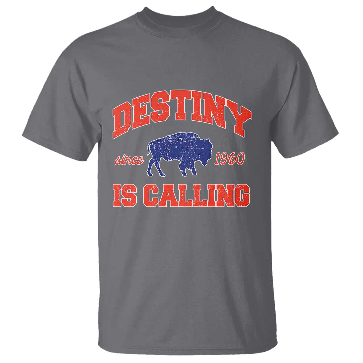 Buffalo Fan T Shirt Vintage Destiny is Calling Victory Monday TS10 Charcoal Print Your Wear