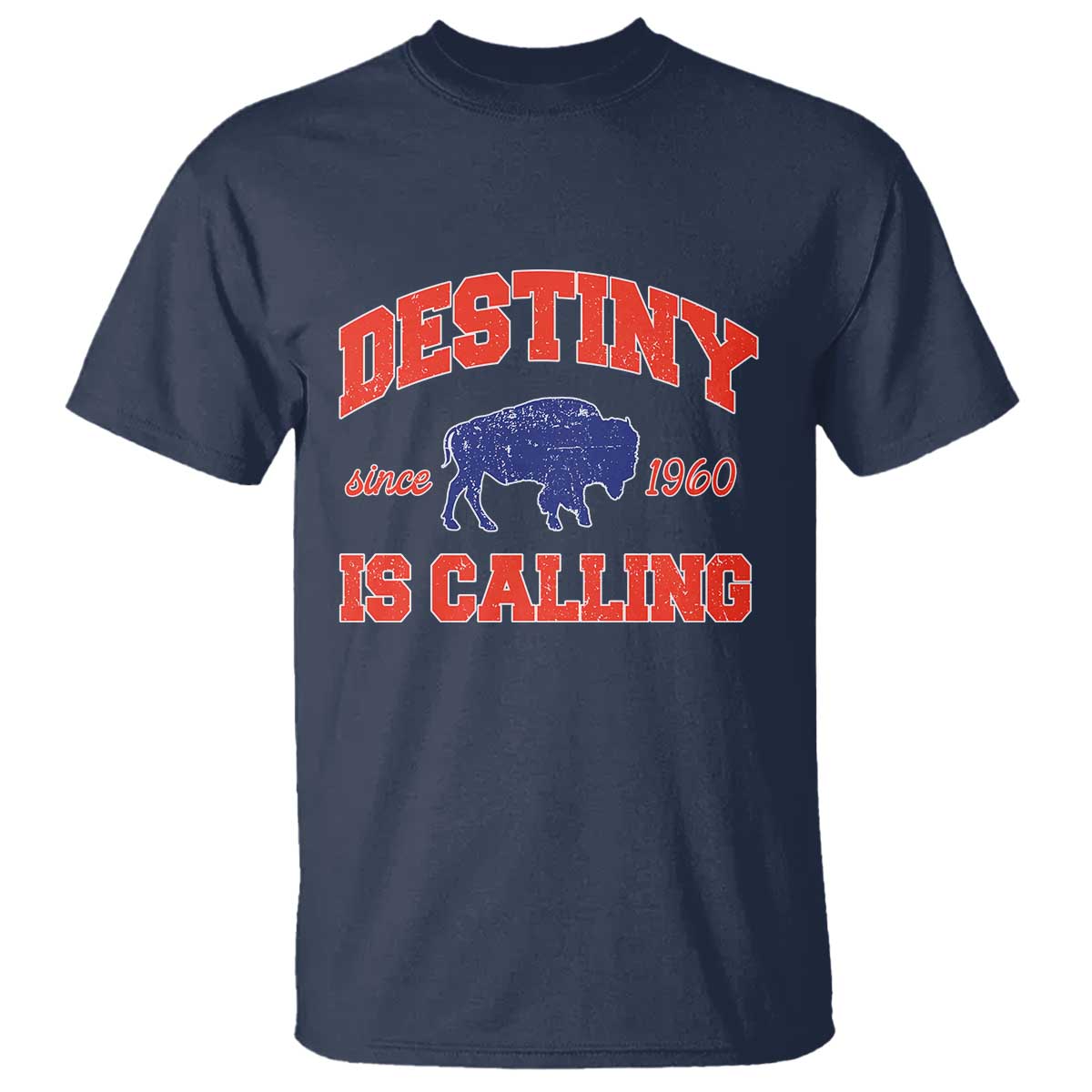 Buffalo Fan T Shirt Vintage Destiny is Calling Victory Monday TS10 Navy Print Your Wear