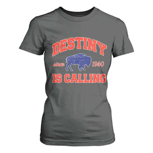 Buffalo Fan T Shirt For Women Vintage Destiny is Calling Victory Monday TS10 Dark Heather Print Your Wear