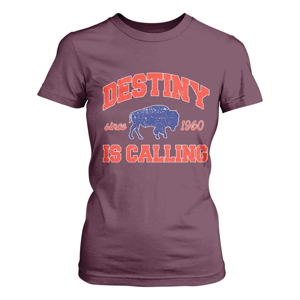 Buffalo Fan T Shirt For Women Vintage Destiny is Calling Victory Monday TS10 Maroon Print Your Wear