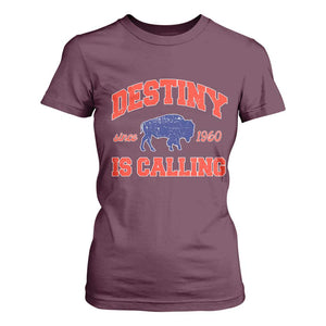 Buffalo Fan T Shirt For Women Vintage Destiny is Calling Victory Monday TS10 Maroon Print Your Wear