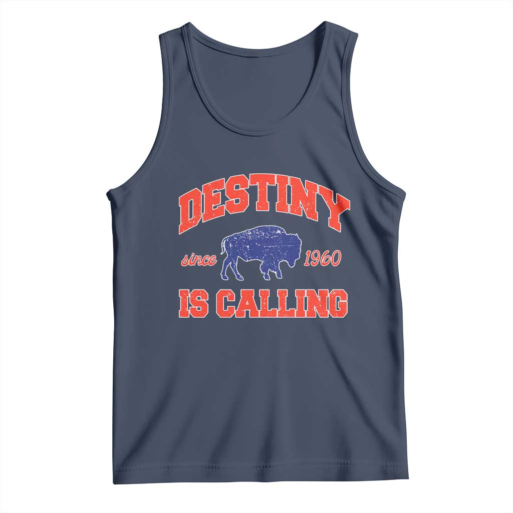 Buffalo Fan Tank Top Vintage Destiny is Calling Victory Monday TS10 Navy Print Your Wear