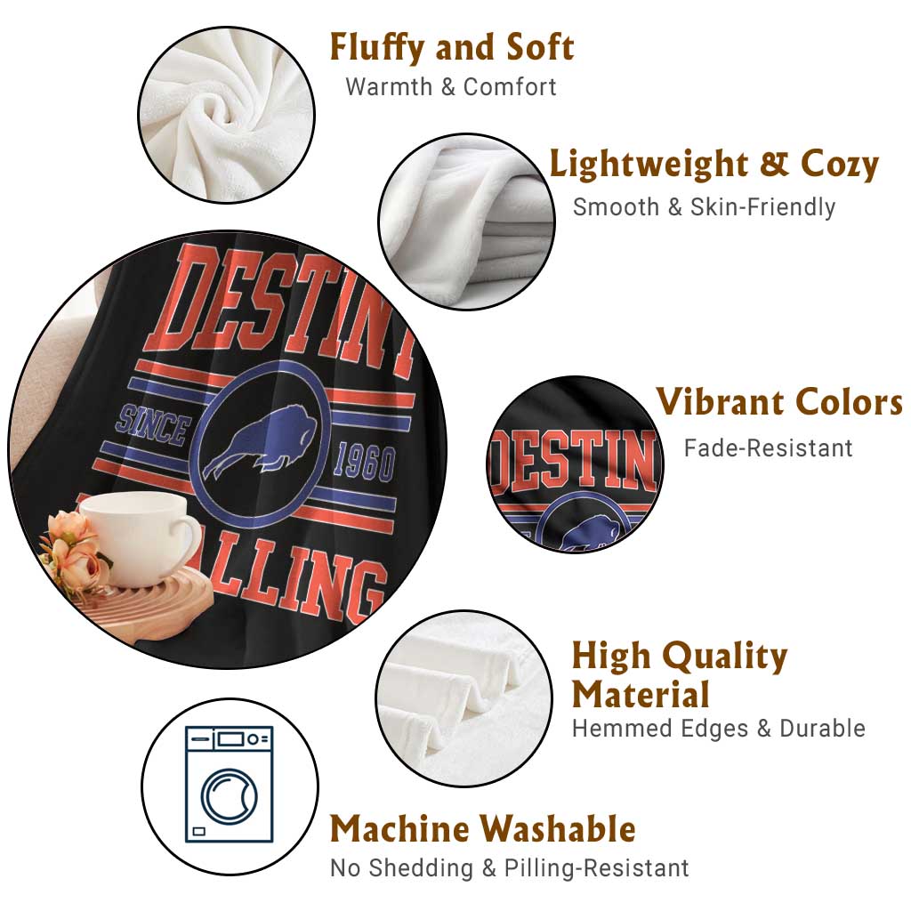 Buffalo Football Throw Blanket Funny Vintage 90s Bills Fan TS10 Print Your Wear