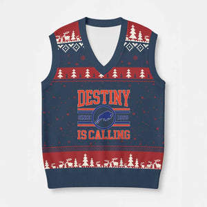 Buffalo Football V-Neck Knit Sweater Vest Funny Vintage 90s Bills Fan TS10 Navy Red Print Your Wear
