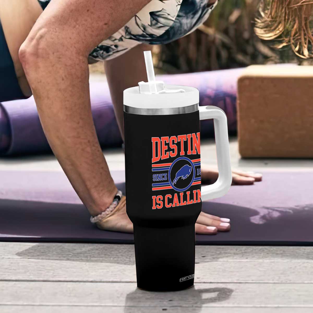 BFB Football Tumbler With Handle Funny Vintage 90s TS10 Print Your Wear