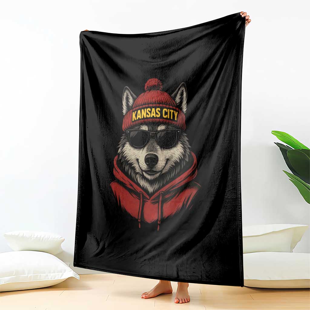 Kansas City Throw Blanket Vintage Retro Wolf Mascot TS10 Print Your Wear