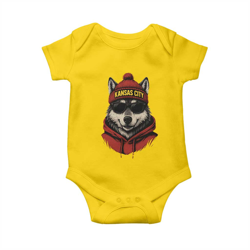 Kansas City Baby Onesie Vintage Retro Wolf Mascot TS10 Daisy Print Your Wear