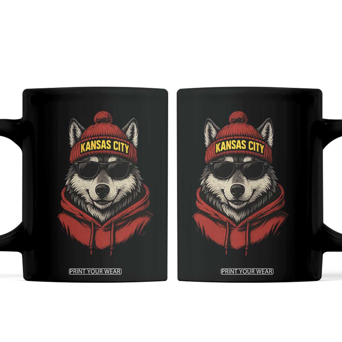 Kansas City Coffee Mug Vintage Retro Wolf Mascot TS10 Black Print Your Wear