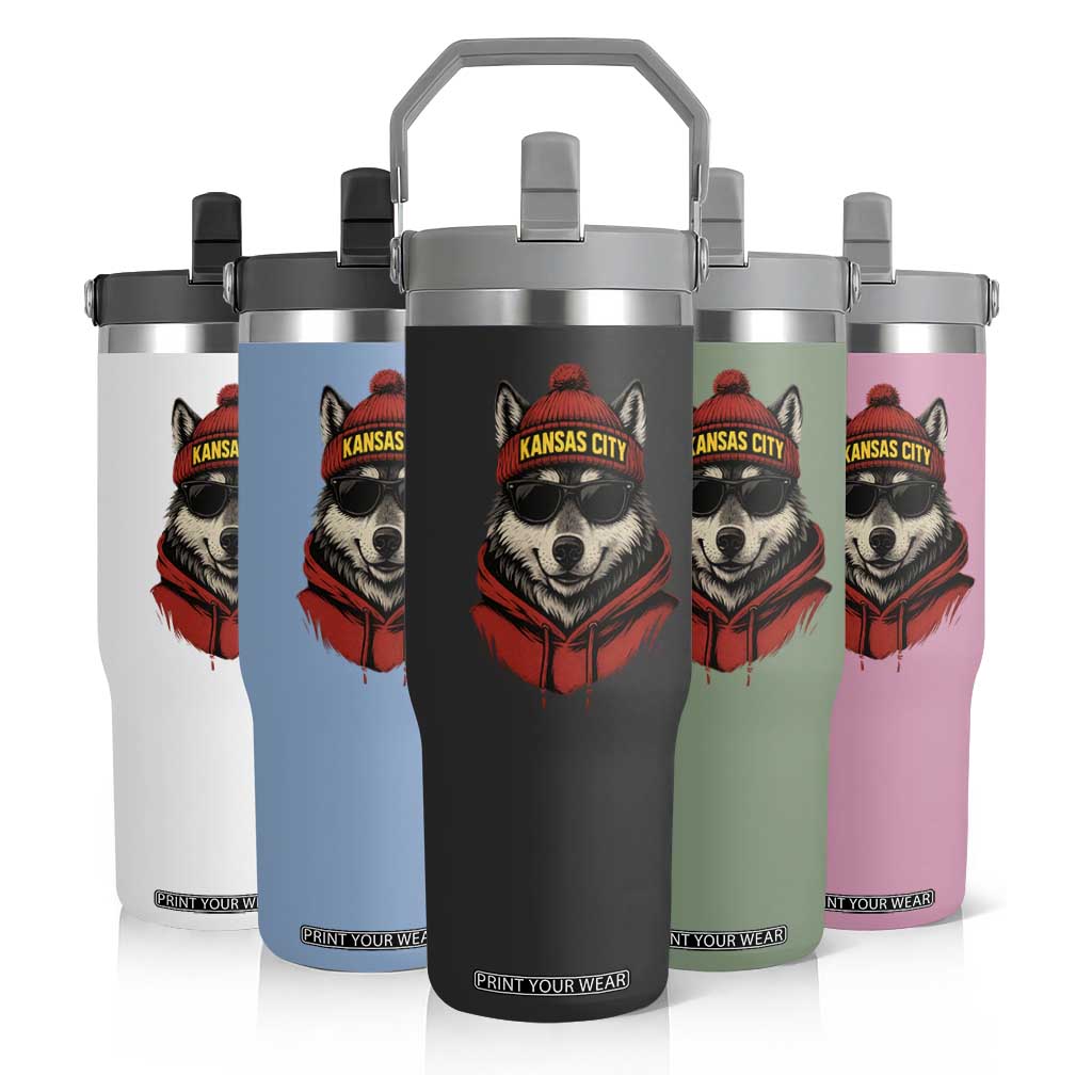 KC Game Day Flip Straw Tumbler Vintage Retro Football Mascot TS10 Print Your Wear