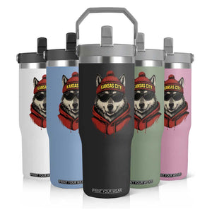 KC Game Day Flip Straw Tumbler Vintage Retro Football Mascot TS10 Print Your Wear