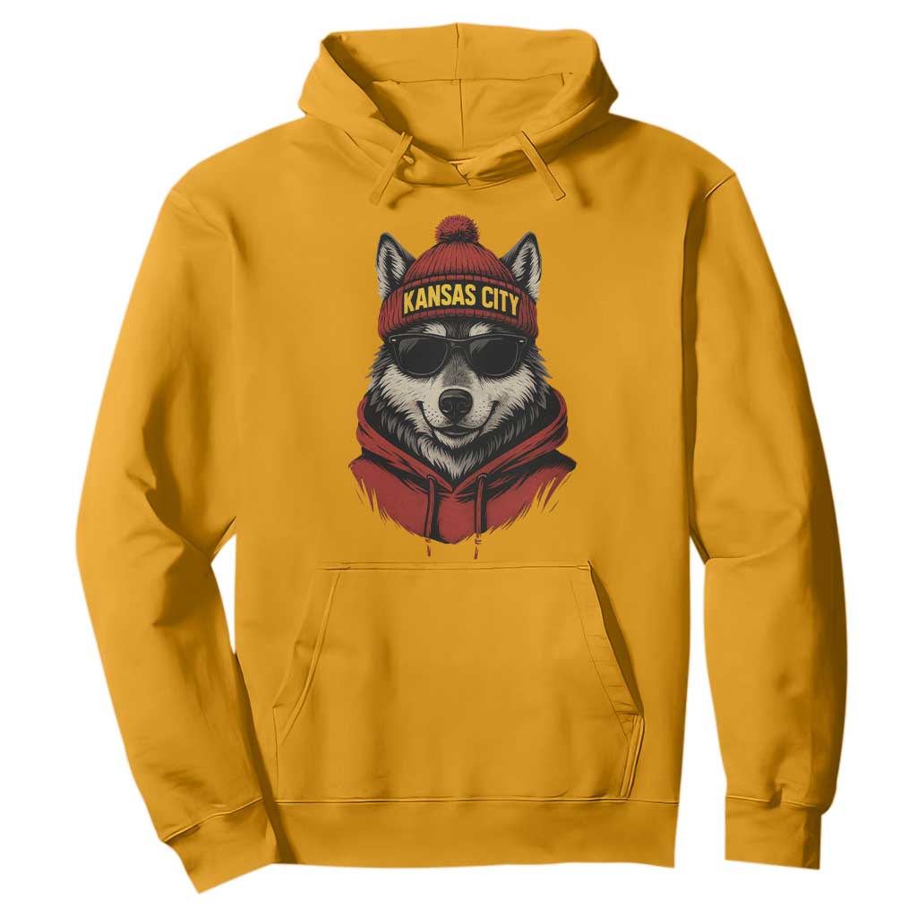 Kansas City Hoodie Vintage Retro Wolf Mascot TS10 Gold Print Your Wear
