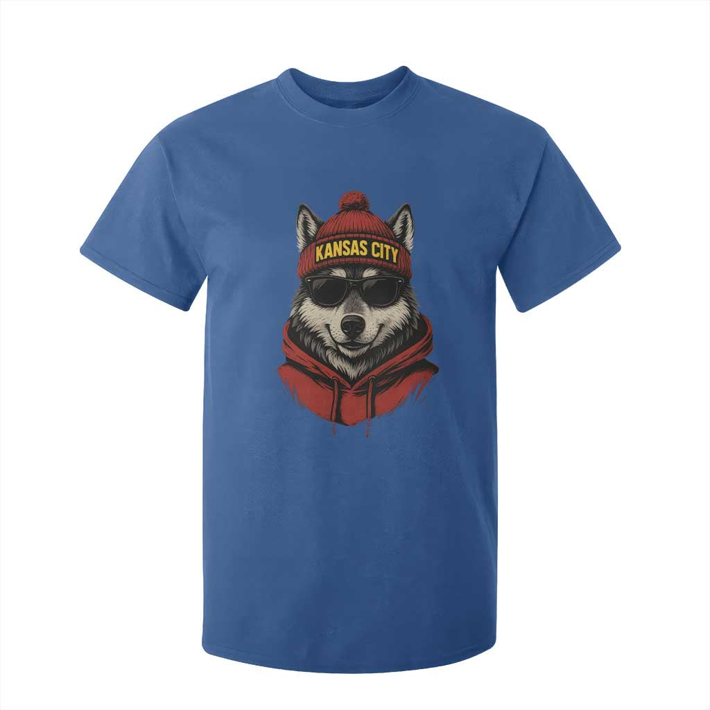 Kansas City T Shirt For Kid Vintage Retro Wolf Mascot TS10 Royal Blue Print Your Wear