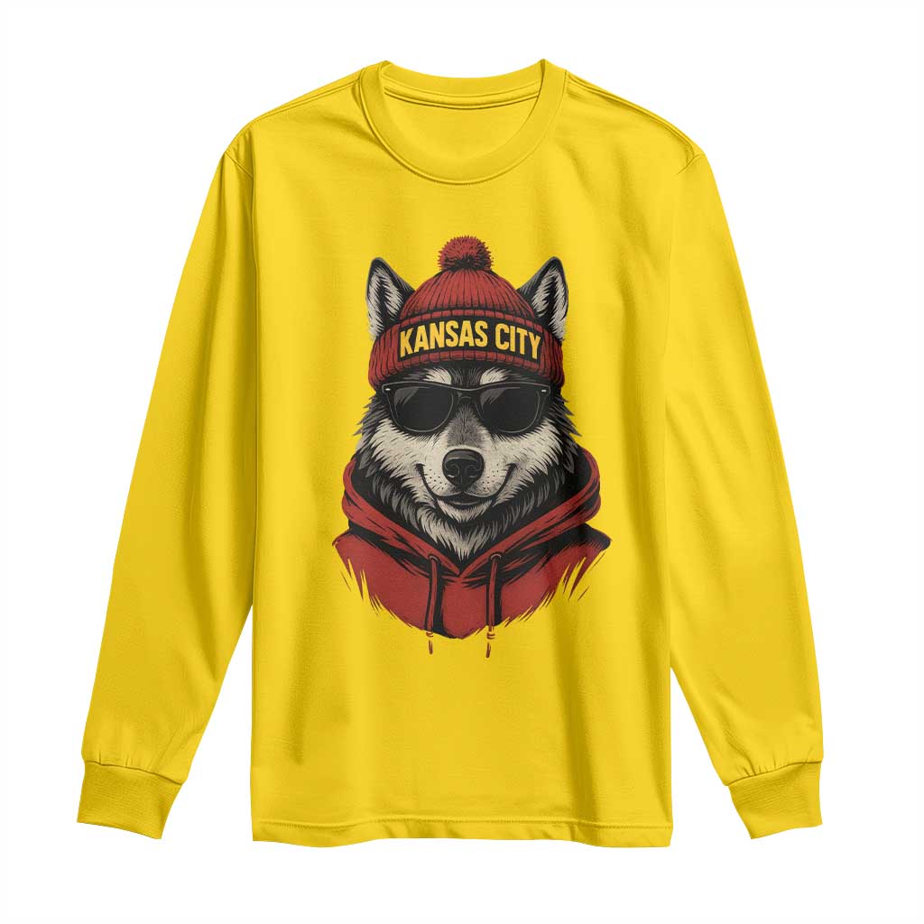Kansas City Long Sleeve Shirt Vintage Retro Wolf Mascot TS10 Daisy Print Your Wear