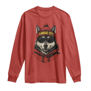 KC Game Day Long Sleeve Shirt Vintage Retro Football Mascot TS10 Red Print Your Wear