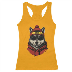 Kansas City Racerback Tank Top Vintage Retro Wolf Mascot TS10 Gold Print Your Wear