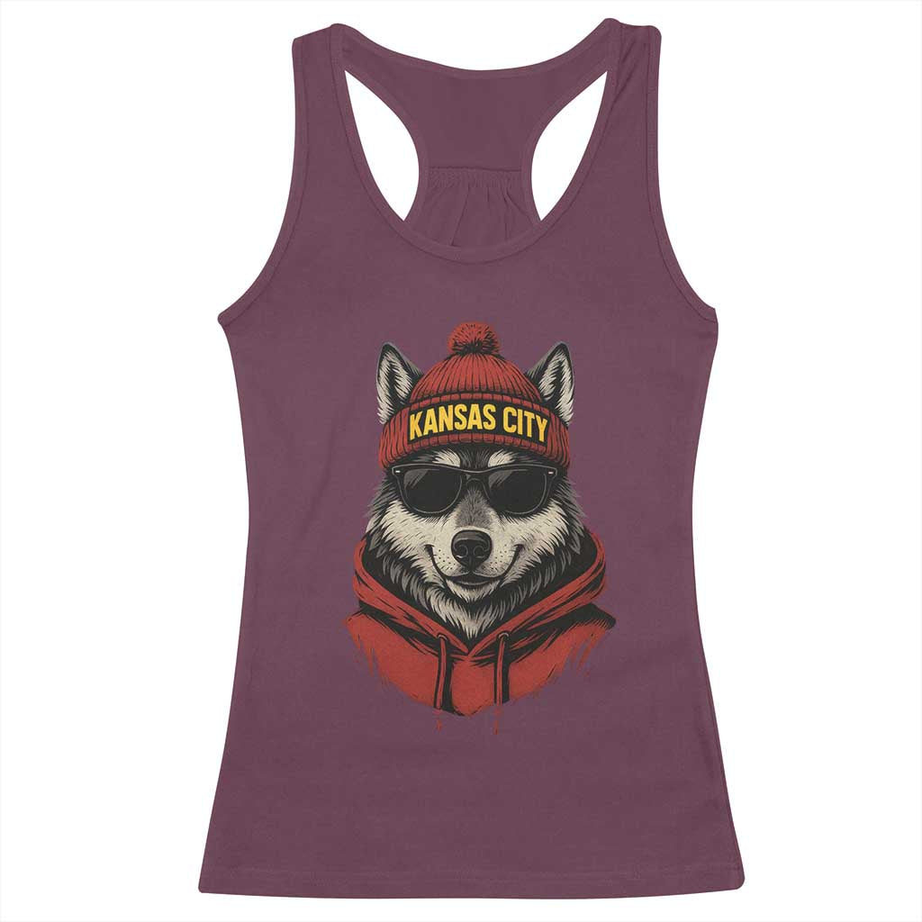 KC Game Day Racerback Tank Top Vintage Retro Football Mascot TS10 Maroon Print Your Wear