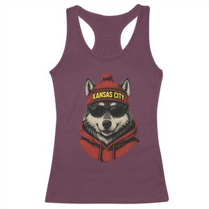 Kansas City Racerback Tank Top Vintage Retro Wolf Mascot TS10 Maroon Print Your Wear
