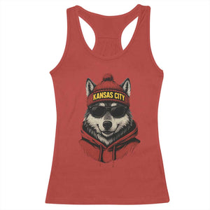Kansas City Racerback Tank Top Vintage Retro Wolf Mascot TS10 Red Print Your Wear