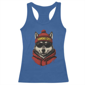 Kansas City Racerback Tank Top Vintage Retro Wolf Mascot TS10 Royal Blue Print Your Wear