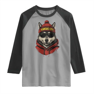 KC Game Day Raglan Shirt Vintage Retro Football Mascot TS10 Sport Gray Black Print Your Wear