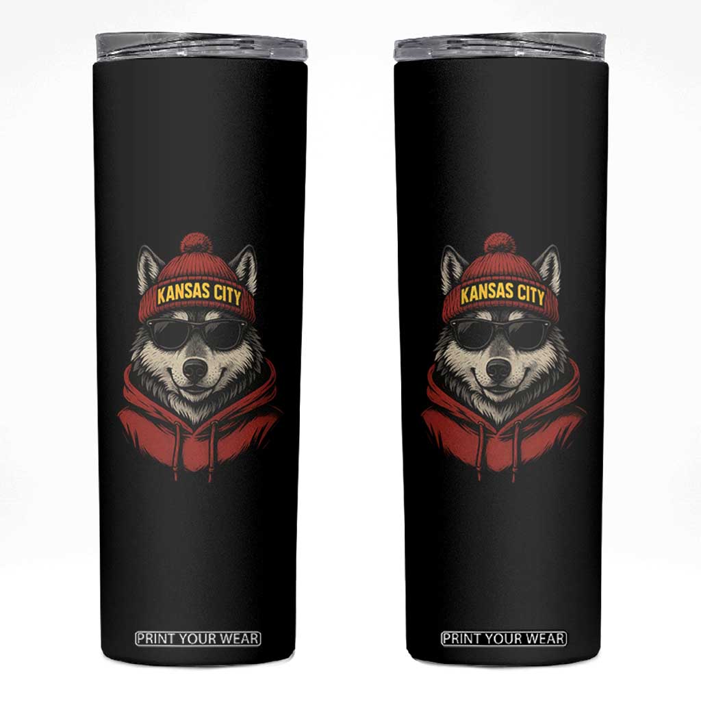 Kansas City Skinny Tumbler Vintage Retro Wolf Mascot TS10 Black Print Your Wear