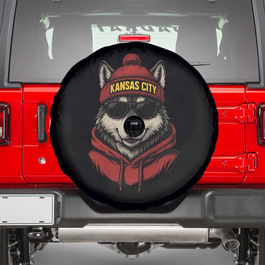 Kansas City Spare Tire Cover Vintage Retro Wolf Mascot TS10 Black Print Your Wear