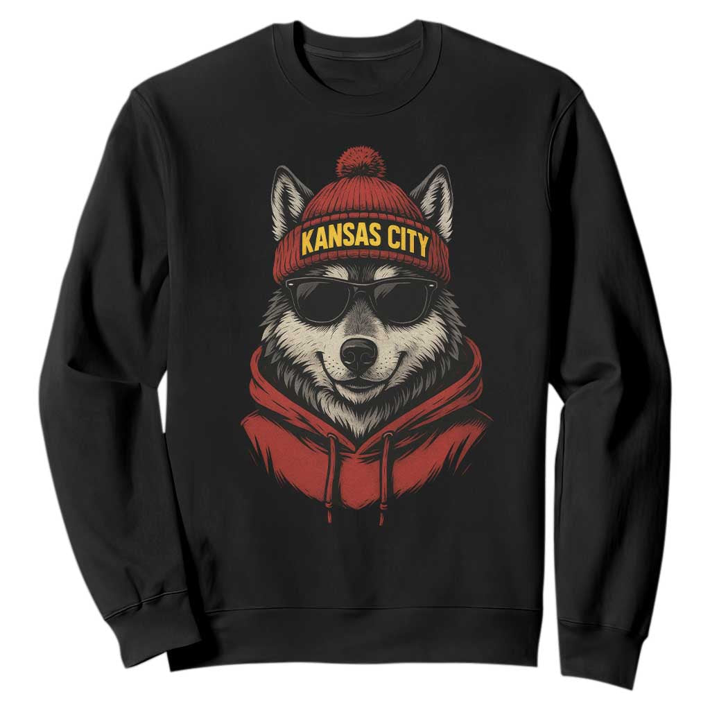 Kansas City Sweatshirt Vintage Retro Wolf Mascot TS10 Black Print Your Wear