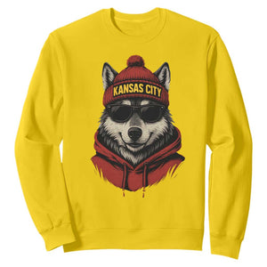 Kansas City Sweatshirt Vintage Retro Wolf Mascot TS10 Daisy Print Your Wear