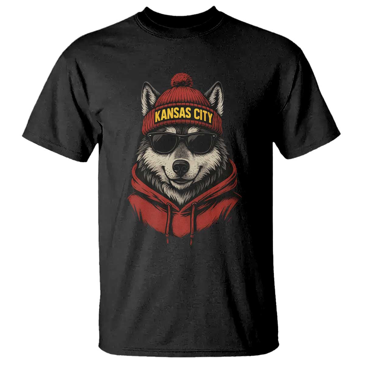 Kansas City T Shirt Vintage Retro Wolf Mascot TS10 Black Print Your Wear