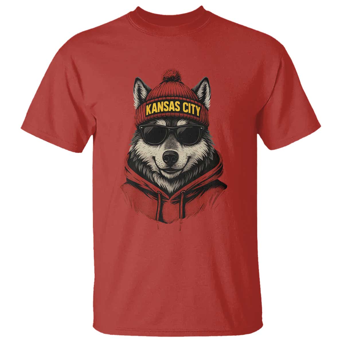 Kansas City T Shirt Vintage Retro Wolf Mascot TS10 Red Print Your Wear